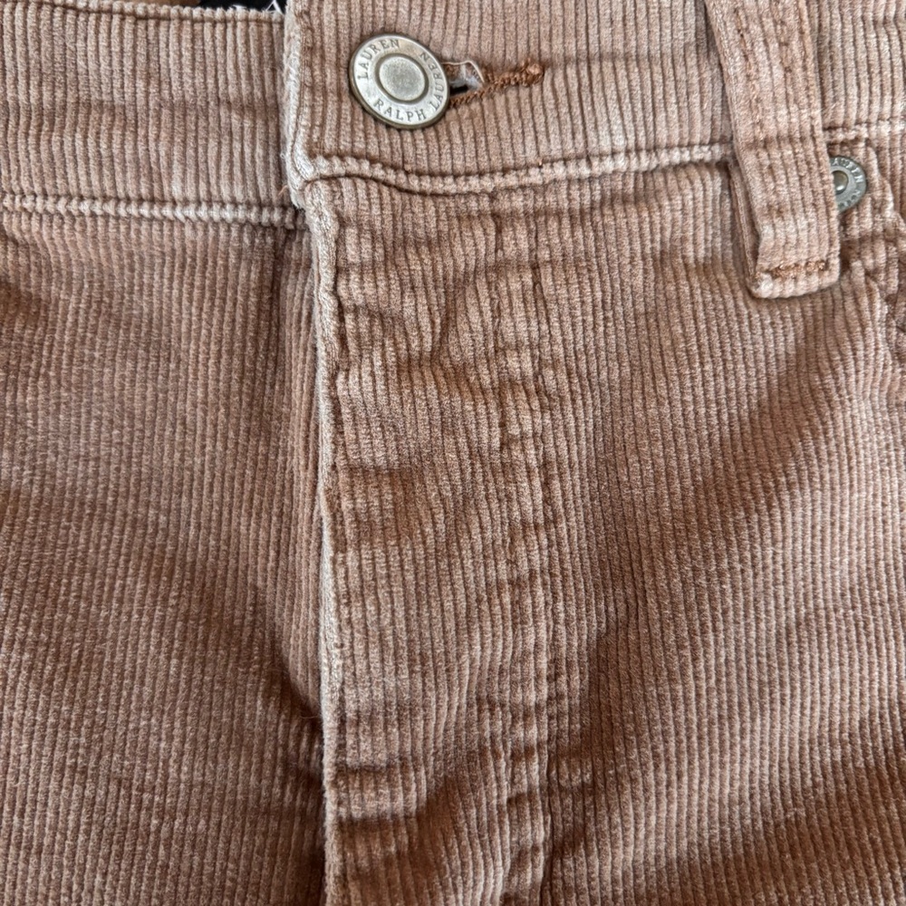 Lauren Ralph Lauren Women’s Camel Brown Corduroy Jeans Sz 14P EUC - Picture 4 of 11